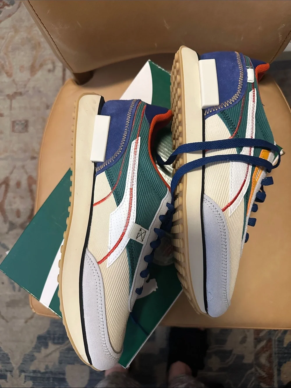 Puma Men's Multicolor Future Rider Low-Profile Sneakers with Blue Laces size 10